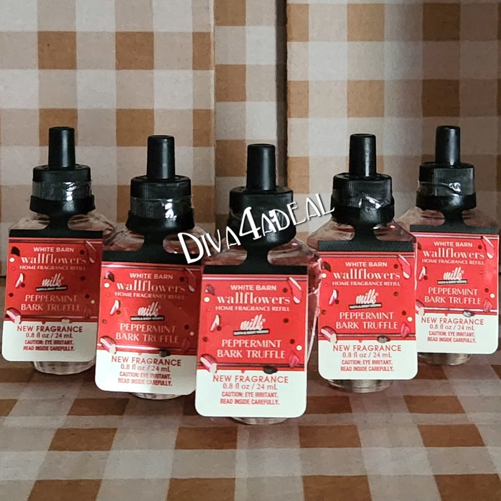 5X Bath & Body Works X Milkbar PEPPERMINT BARK TRUFFLE Wallflower Refill Bundle